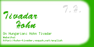 tivadar hohn business card